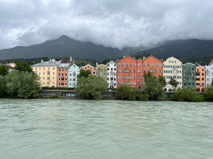 The colorful houses across the Inn River