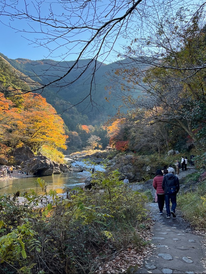 Getting closer to Mitake along the river - lots of bouldering fans here