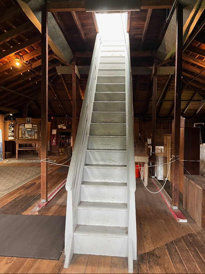 Steps from the attic to the bell tower